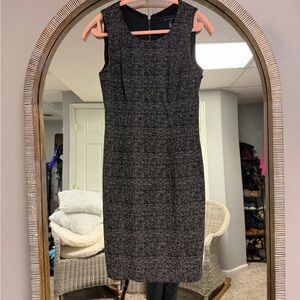 White House Black Market Black & Gray Midi Sheath Dress